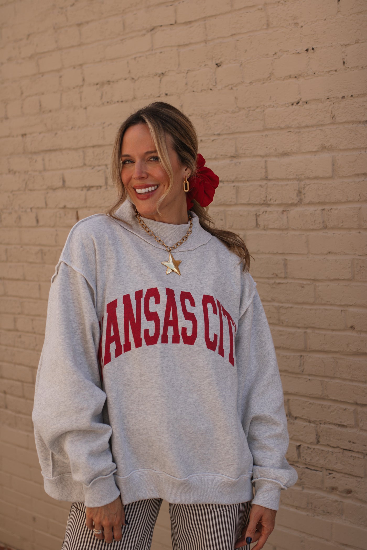 Kansas City Reversible Mock Neck Crewneck
