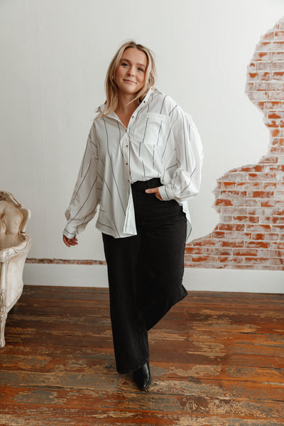 Happy Thoughts Pinstripe Blouse