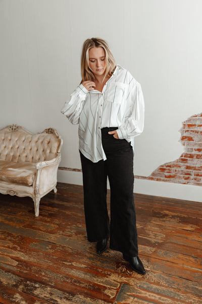 Happy Thoughts Pinstripe Blouse