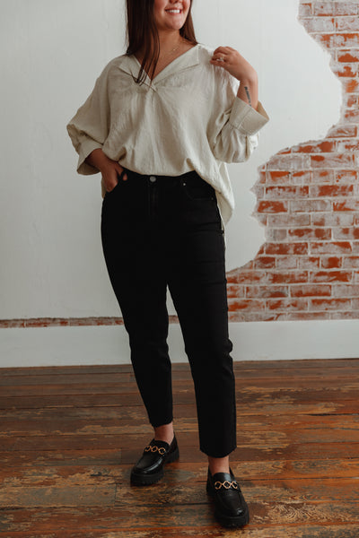 Risen Fold Over Pocket Straight Jeans