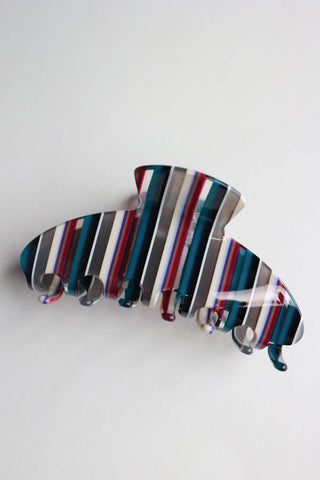 Berry Stripe Claw Clip