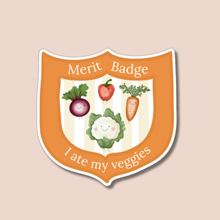 I Ate My Veggies Merit Badge Sticker