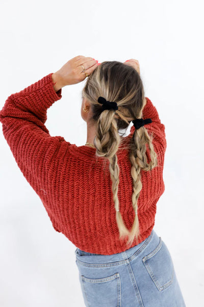 KAXI Bow Slick Back Ponytails - Set of 3 | Black