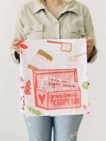 Heirloom Recipes Holiday Flour Sack Towel