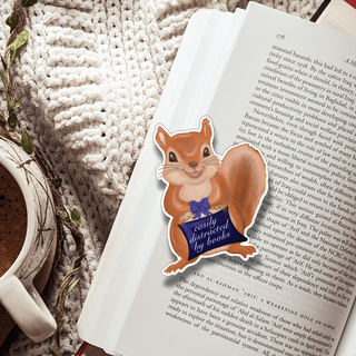 Easily Distracted by Books Squirrel Sticker