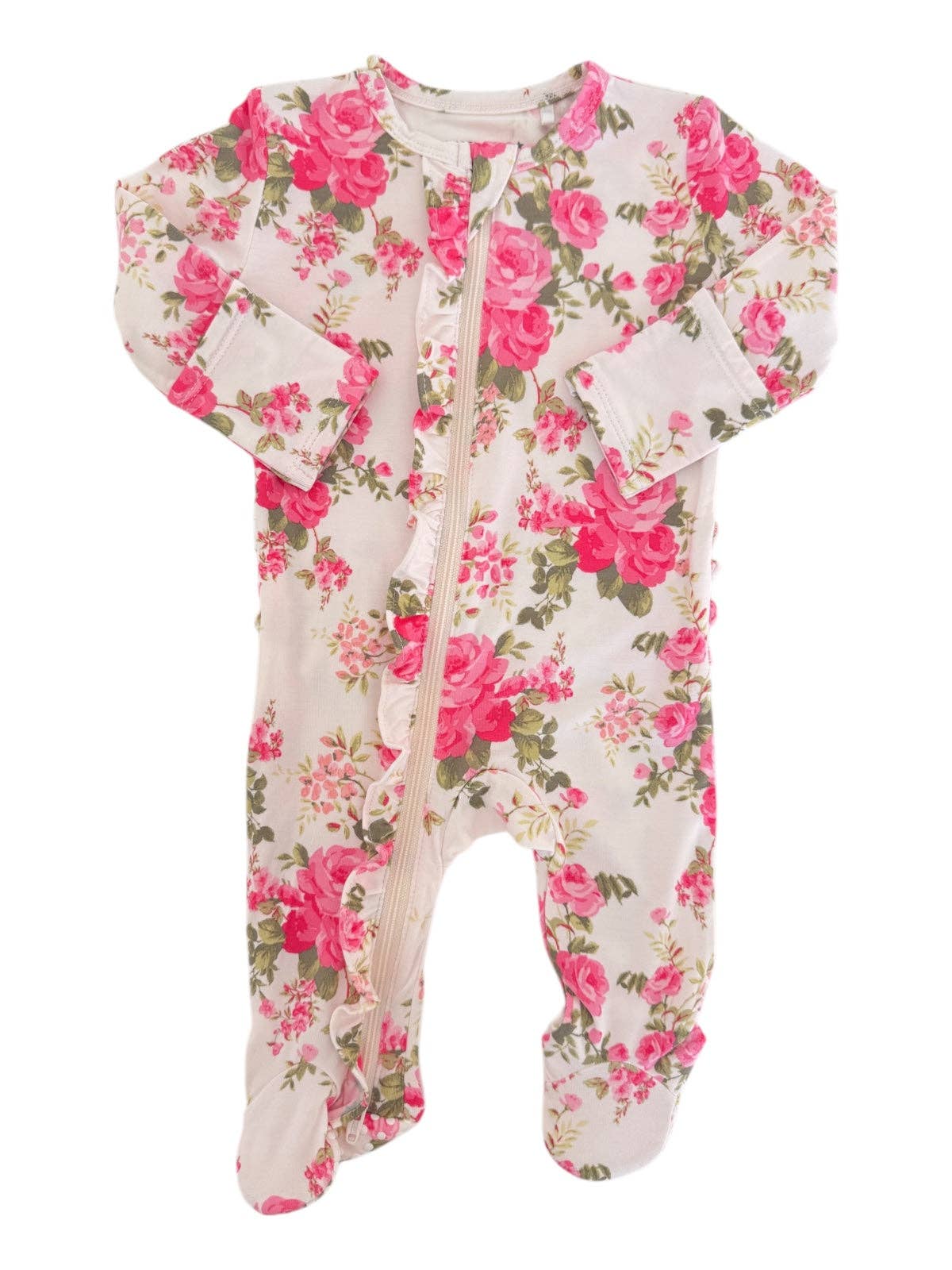 2-Way Zip Ruffle Footie Romper | Floral Daydream