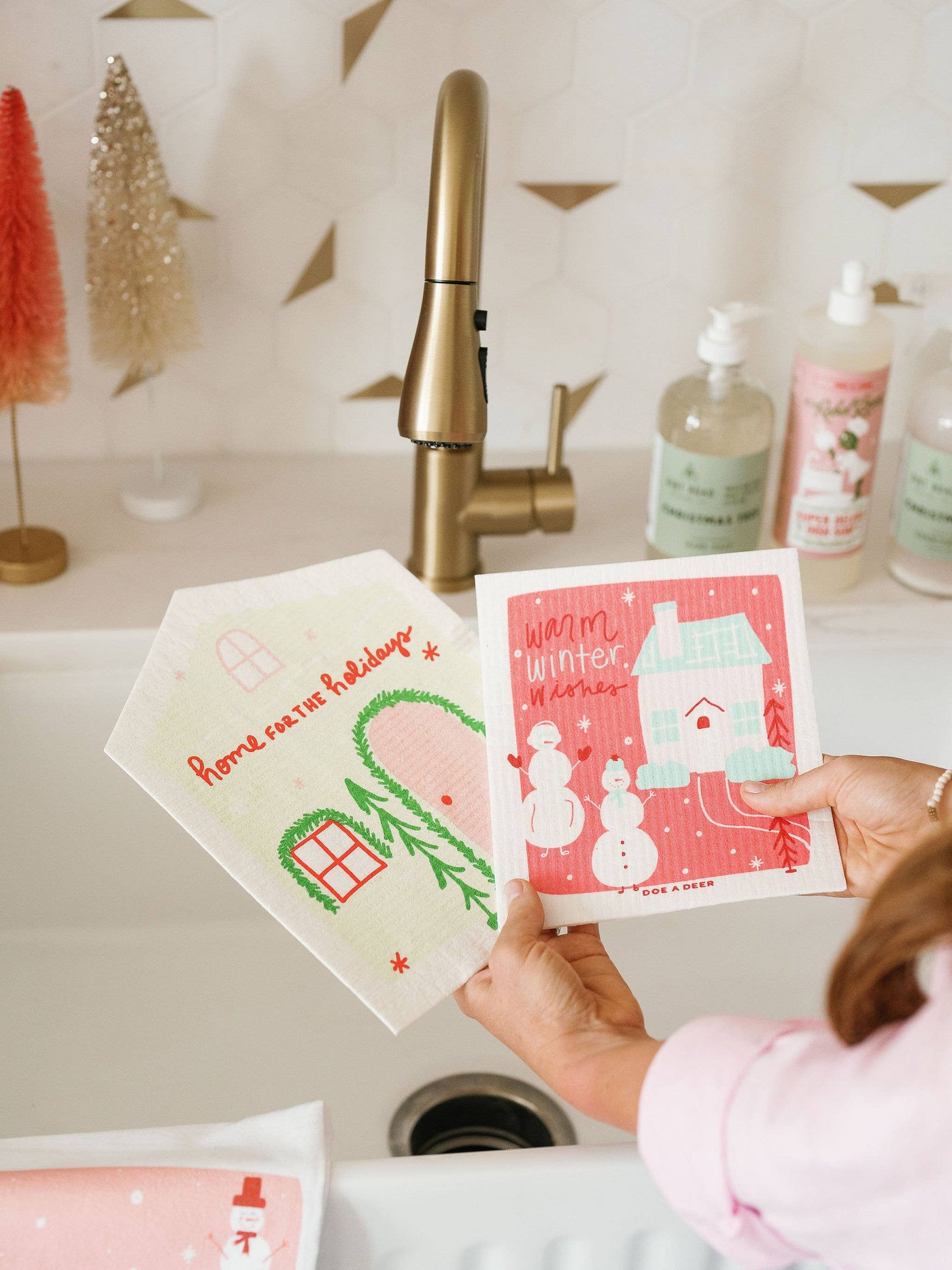 Home for the Holidays Swedish Dishcloth