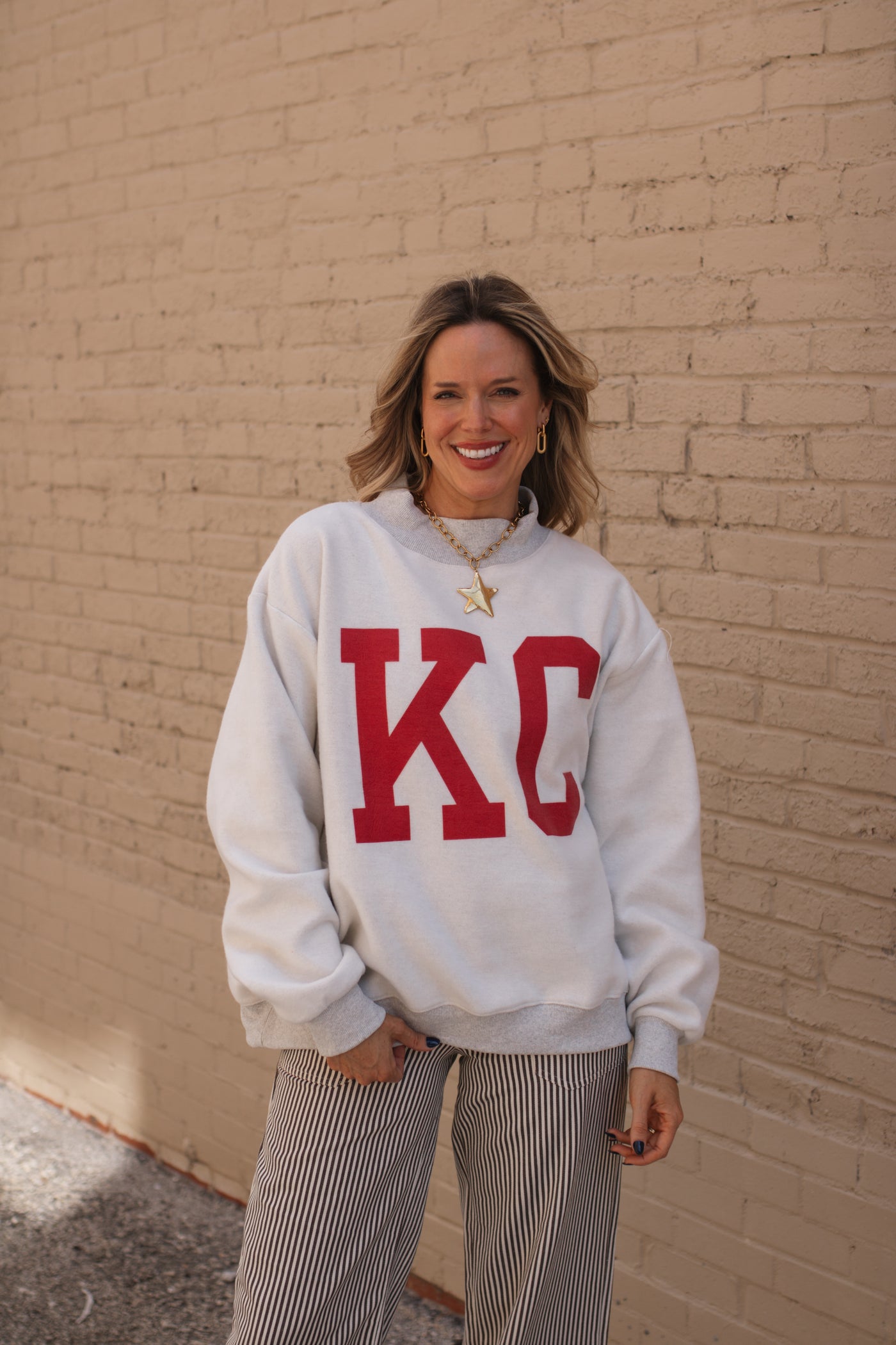 Kansas City Reversible Mock Neck Crewneck
