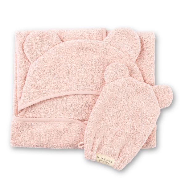 Hooded Towel + Wash Mitt Set | Blush