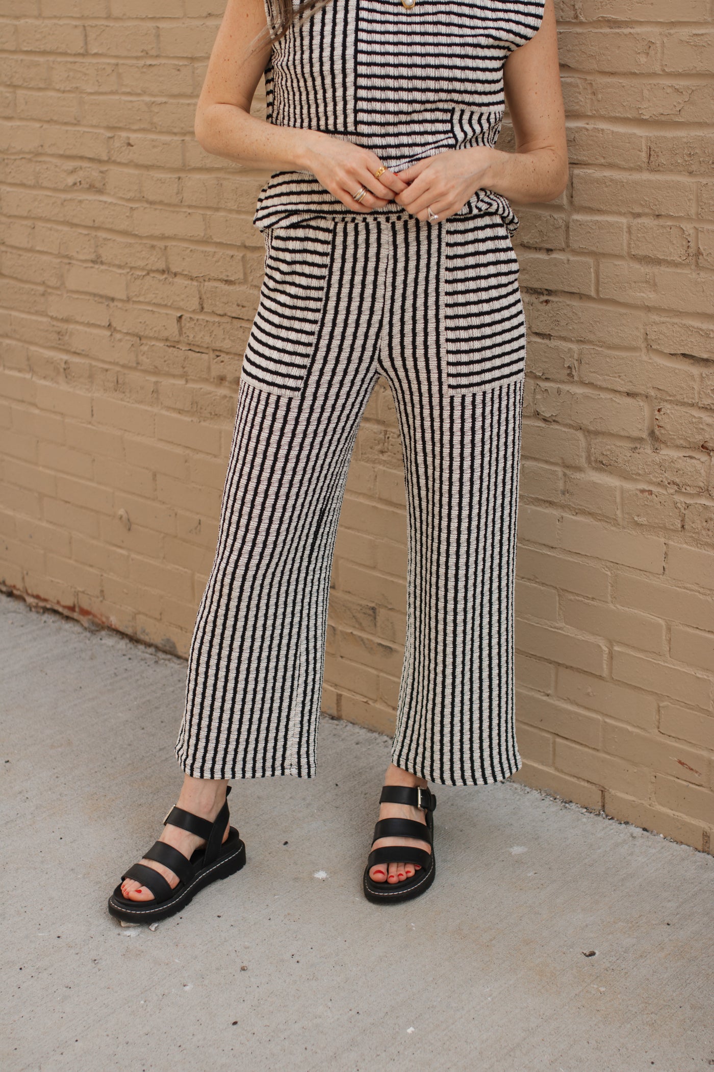 Mayah Striped Ribbed Knit Set