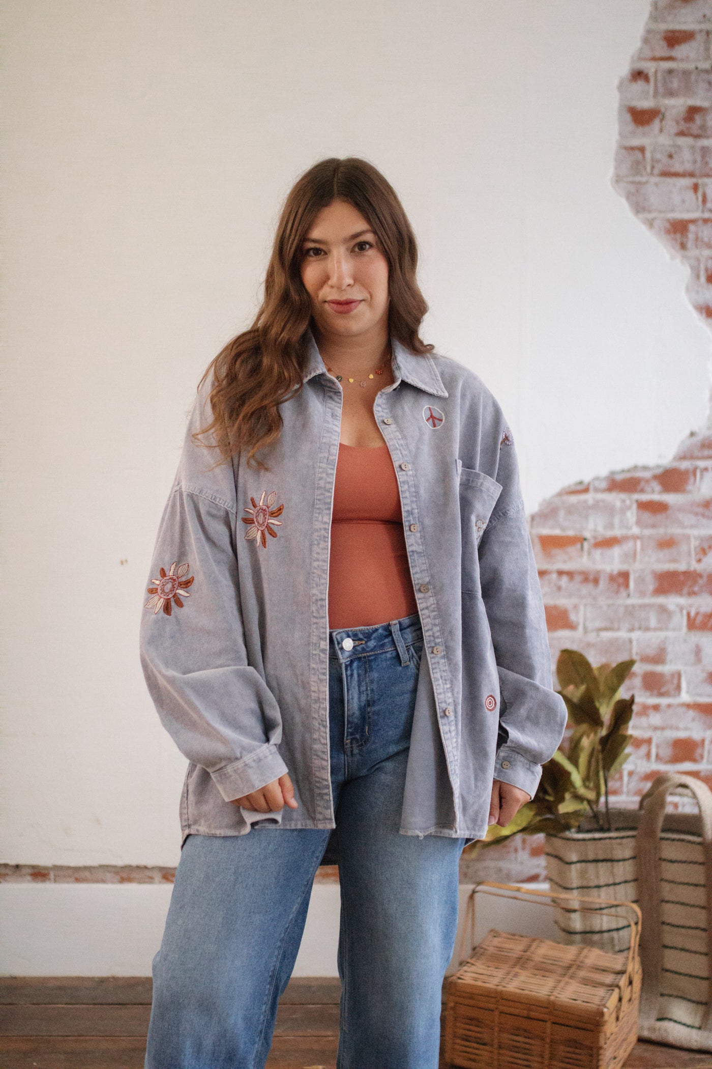 Brynn Aztec Corduroy Button Down