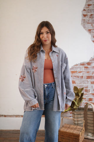 Brynn Aztec Corduroy Button Down