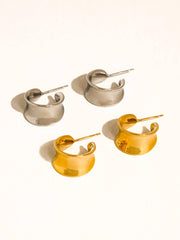 Mara Flared Dome Hoop Earrings