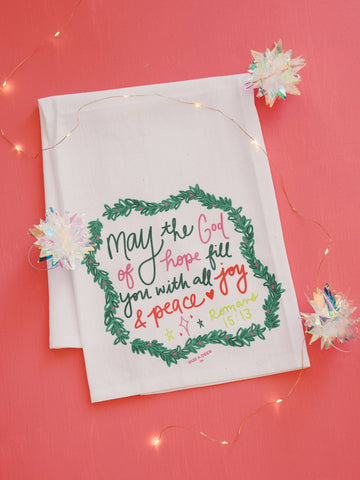 May the God of Hope Holiday Tea Towel