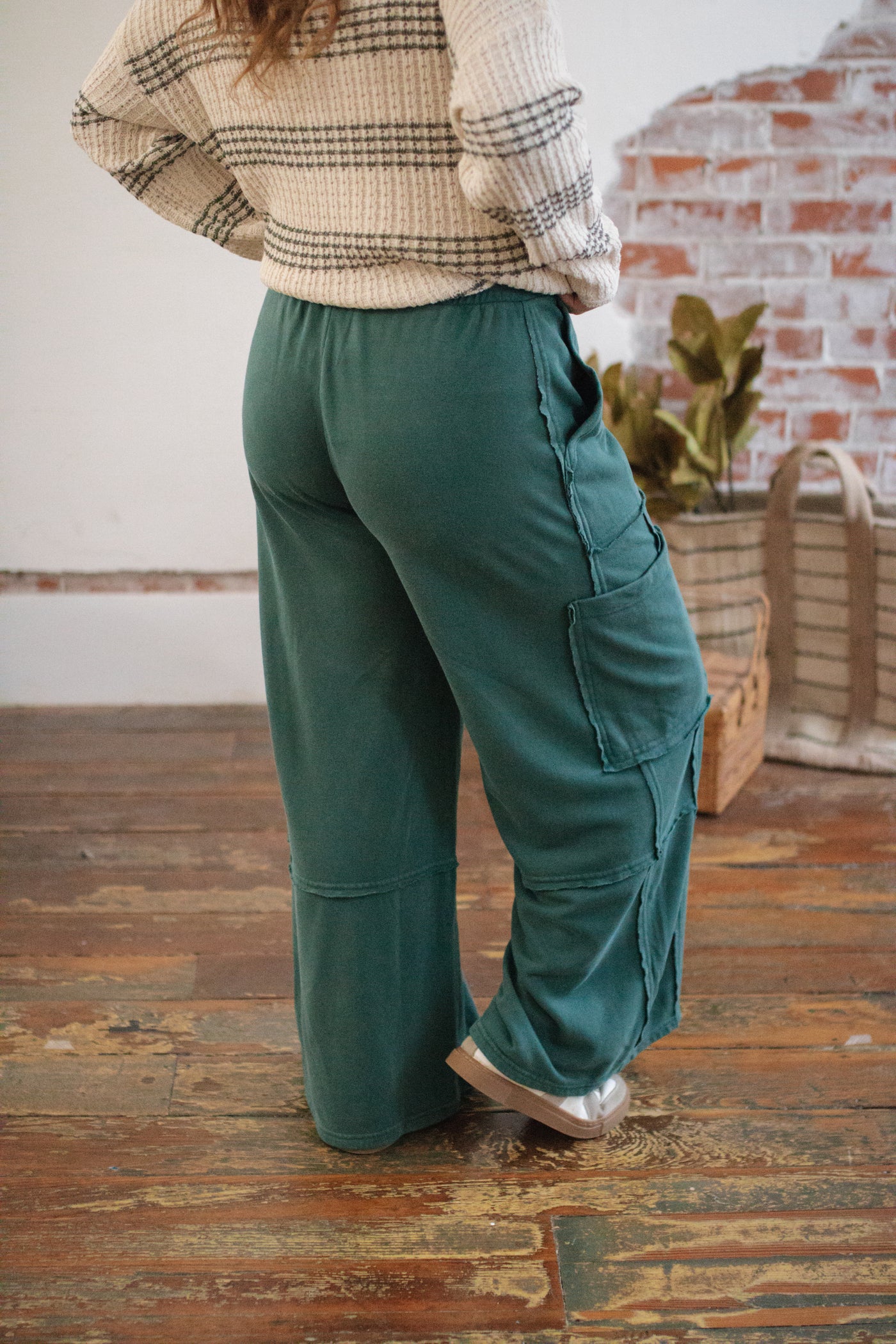 Riley Wide Leg Cargo Knit Pants