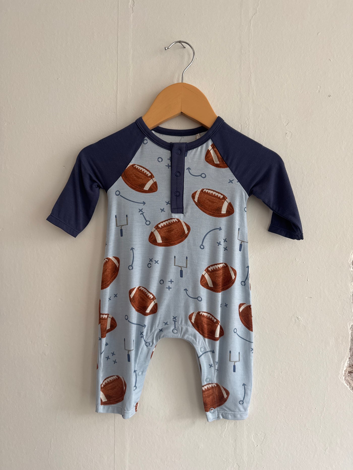 Football Raglan Romper