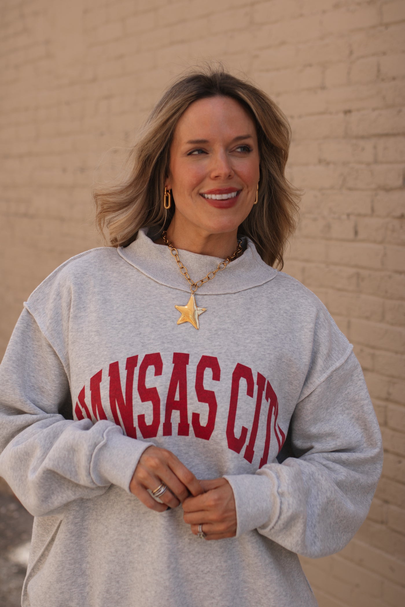Kansas City Reversible Mock Neck Crewneck