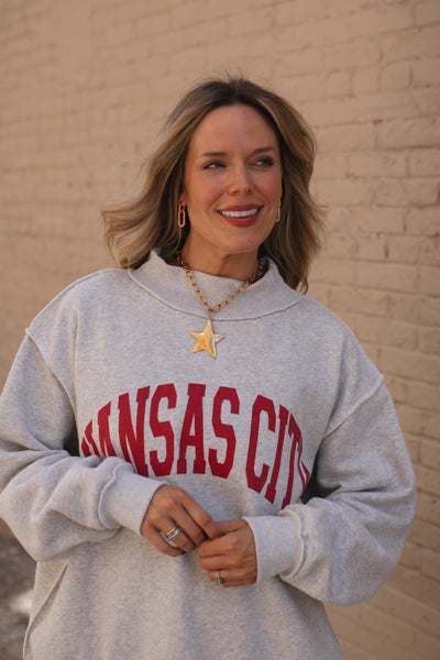 Kansas City Reversible Mock Neck Crewneck