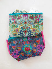 Reversible Floral Zipper Pouch
