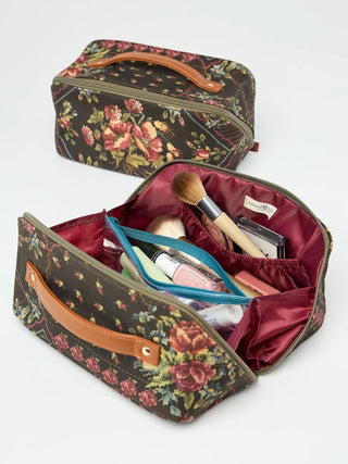 Vintage Floral Travel Cosmetic Organizer