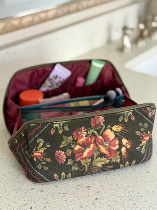 Vintage Floral Travel Cosmetic Organizer
