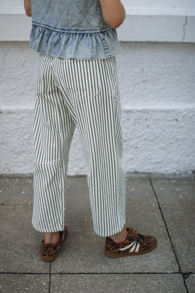 Georgie Striped Drawstring Railroad Jeans