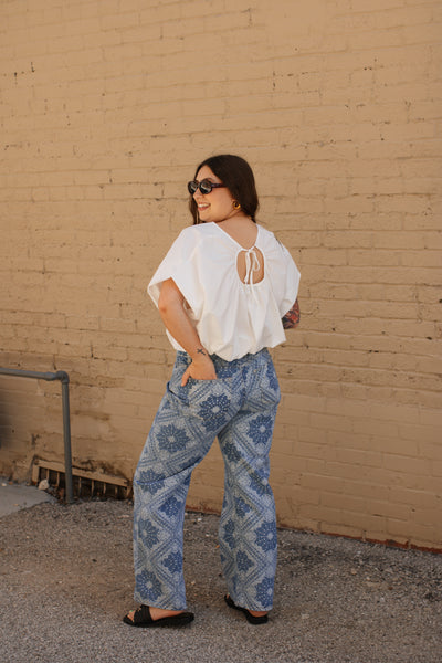 Beau Washed Floral Denim Pants