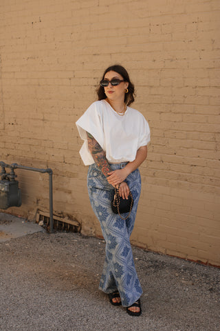 Beau Washed Floral Denim Pants