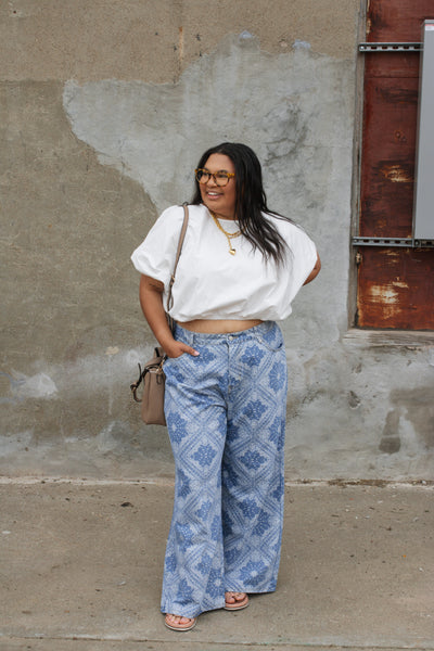Beau Washed Floral Denim Pants