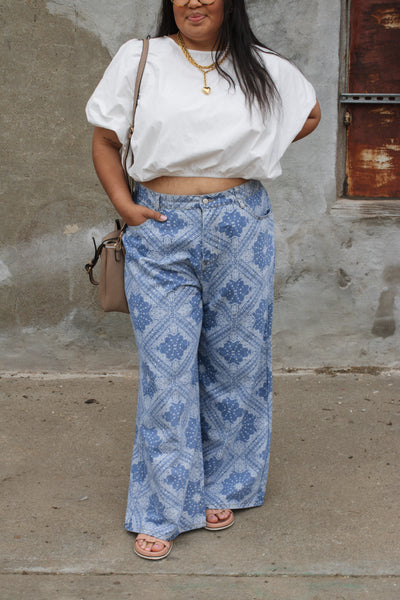 Beau Washed Floral Denim Pants
