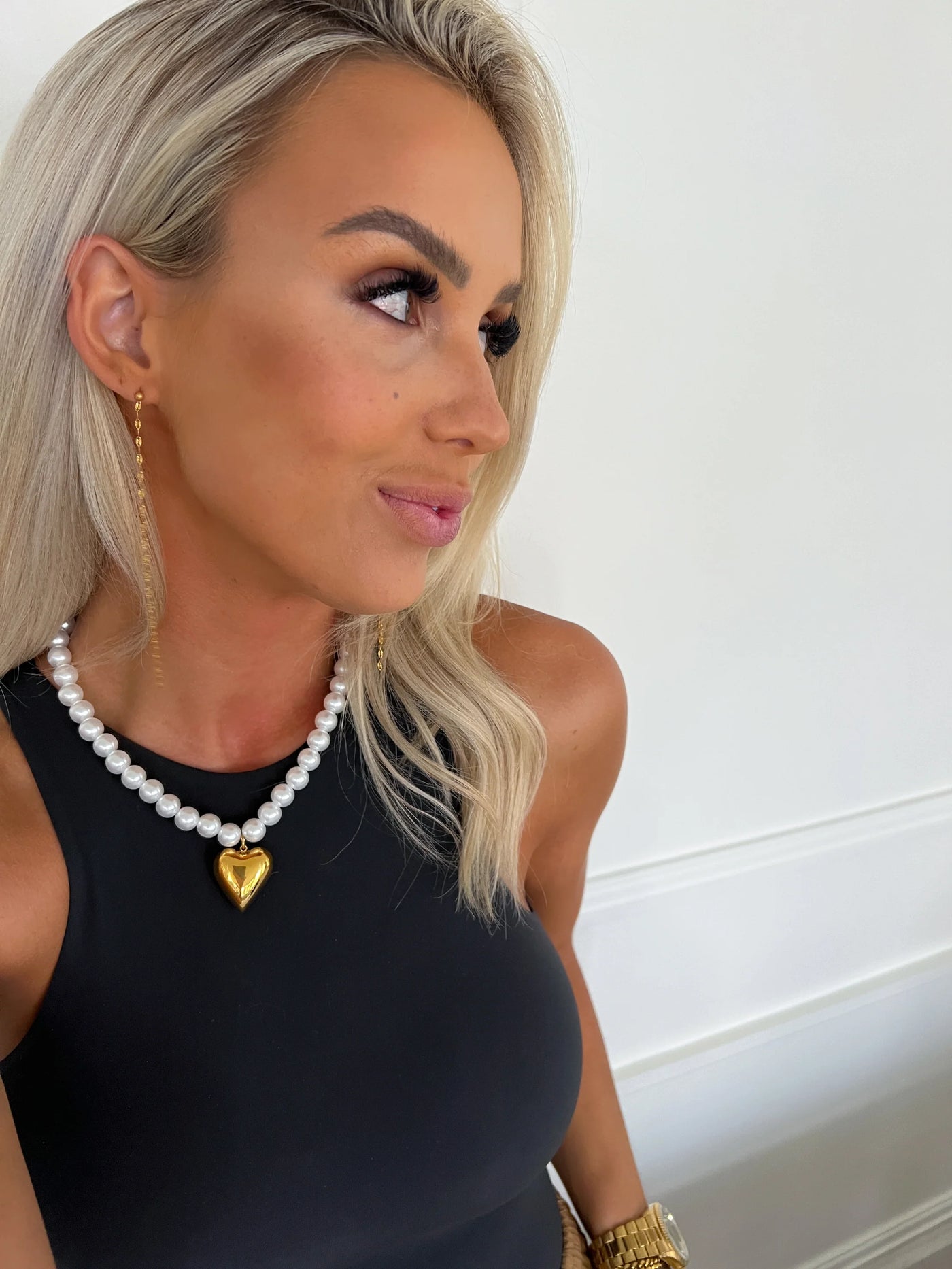 Betsy Pearl Heart Necklace
