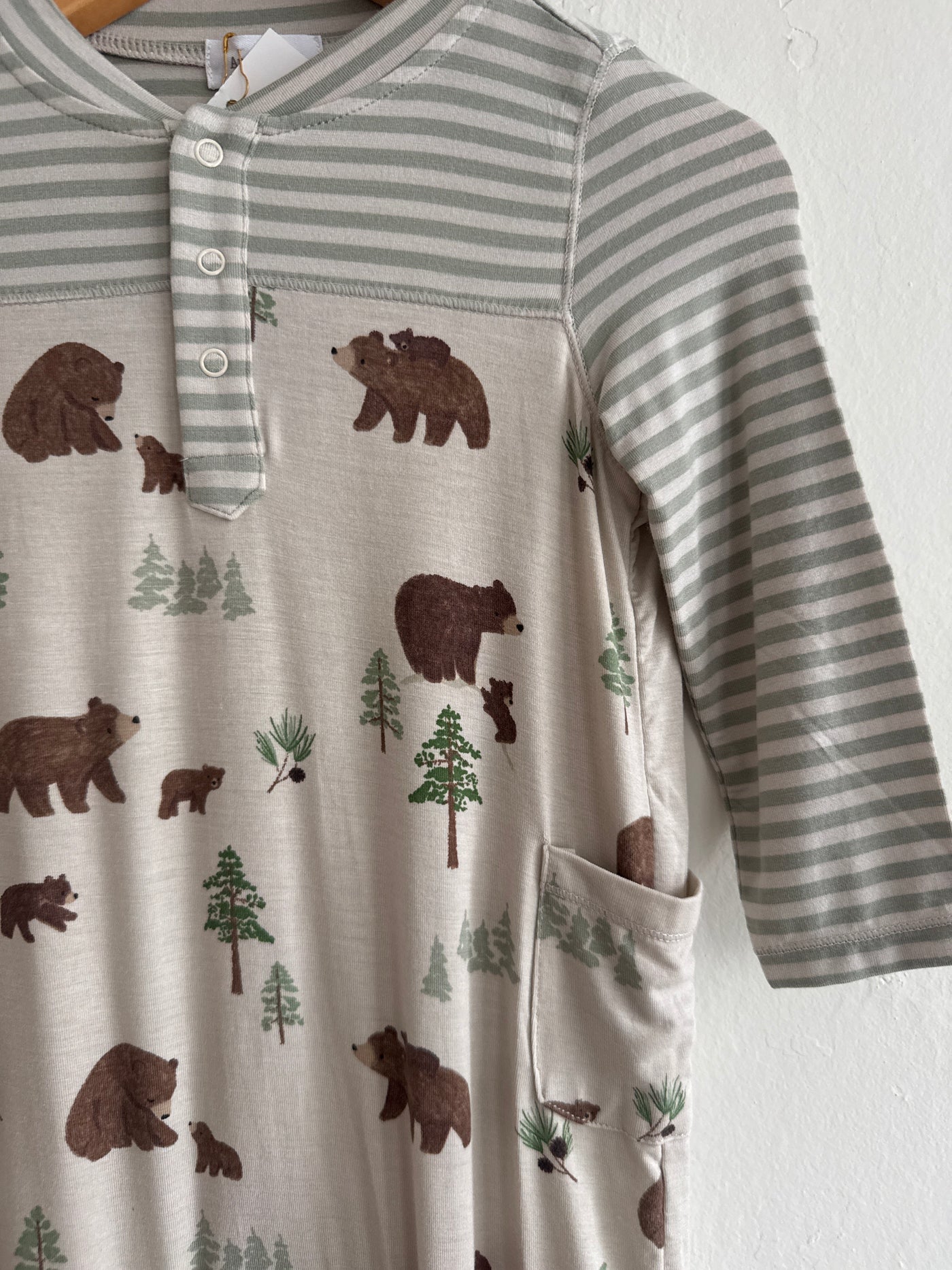 Sweet Brown Bear Bamboo Romper