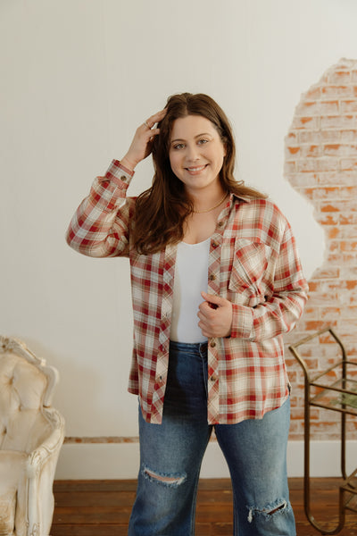 No Worries Plaid Top