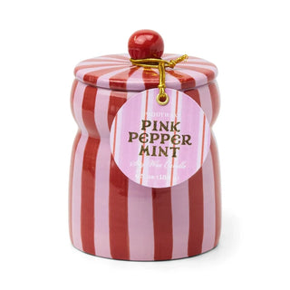 Cabana Pink Peppermint Ceramic Candle