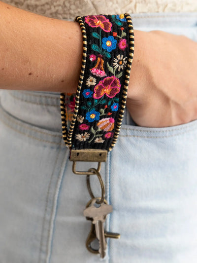 Embroidered Floral Key Chain