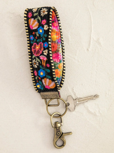 Embroidered Floral Key Chain