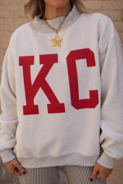 Kansas City Reversible Mock Neck Crewneck