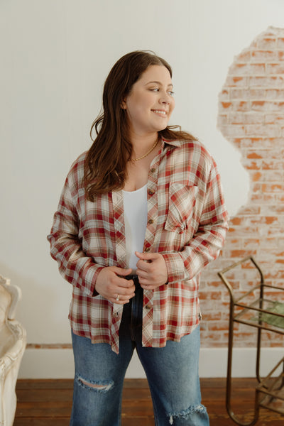 No Worries Plaid Top