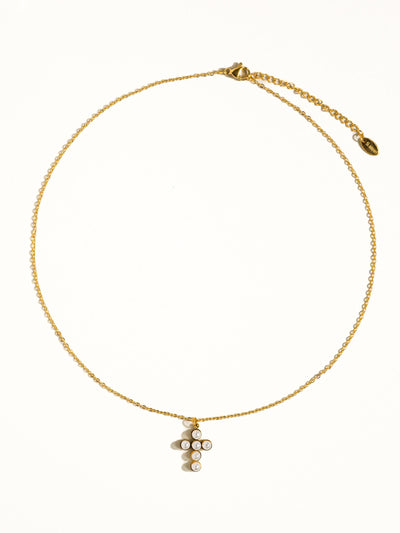 Faith Non-Tarnish Pearl Cross Necklace