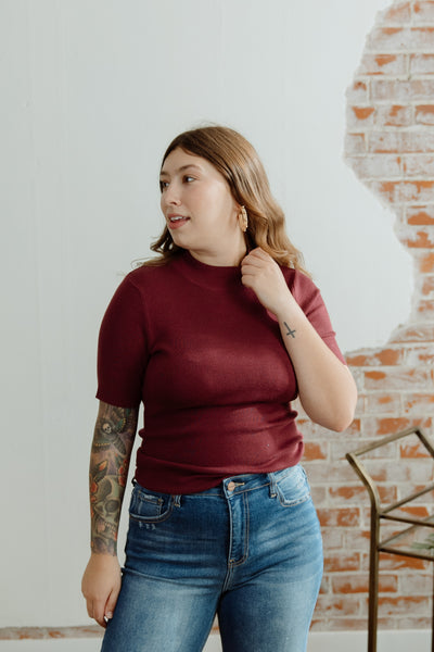 Plain As Day Mockneck Top
