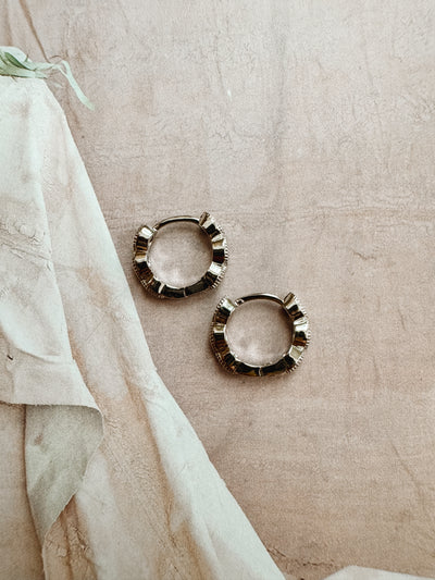 Lillian Non-Tarnish Marquise Huggie Hoops