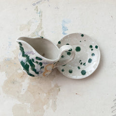 6 oz. Hand-Painted Creamer + Saucer