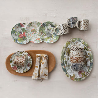 Vintage Floral Stoneware Platter