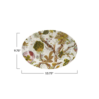 Vintage Floral Stoneware Platter