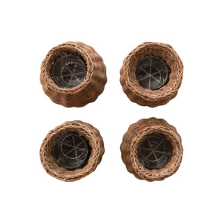 Hand-Woven Rattan Vase