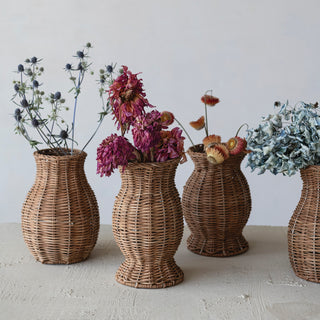 Hand-Woven Rattan Vase