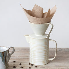 Ribbed Stoneware Pour-Over Coffee Set