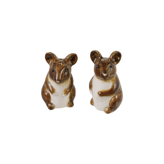 Stoneware Mouse Salt + Pepper Shakers | Set of 2