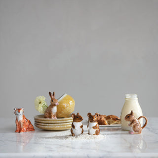 Stoneware Mouse Salt + Pepper Shakers | Set of 2