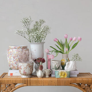 Garden Bloom Stoneware Container